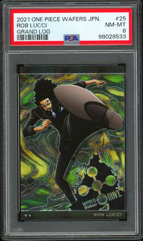 PSA 8 - 2021 ONE PIECE WAFERS JAPANESE GRAND LOG 25 ROB LUCCI