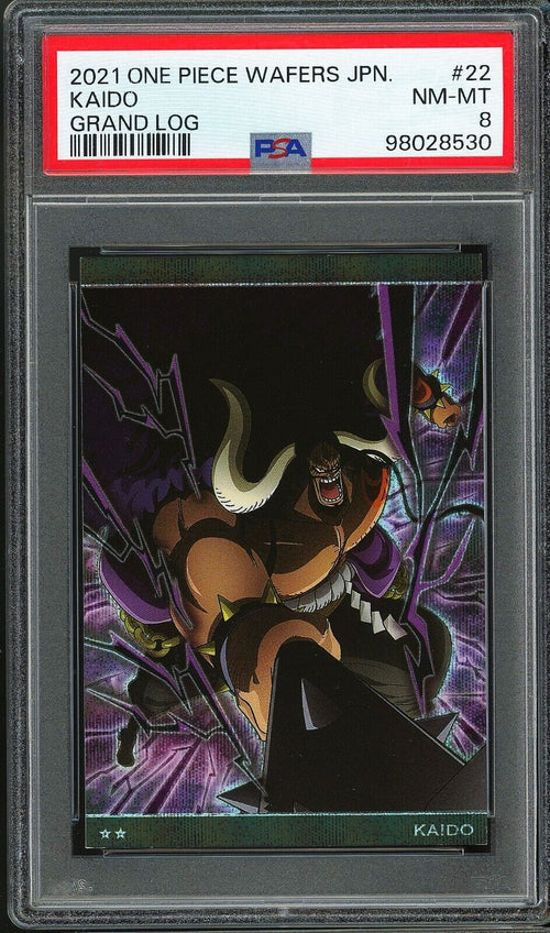 PSA 8 - 2021 ONE PIECE WAFERS JAPANESE GRAND LOG 22 KAIDO