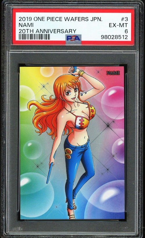 PSA 6 - 2019 ONE PIECE WAFERS JAPANESE 20TH ANNIVERSARY 3 NAMI