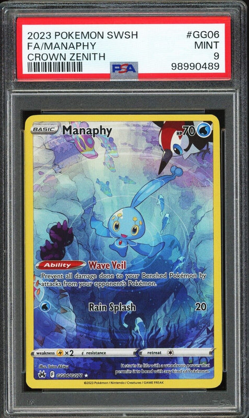 PSA 9 - 2023 POKEMON SWORD AND SHIELD CROWN ZENITH GG06 MANAPHY