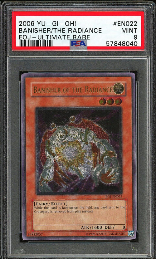 PSA 9 - 2006 YU-GI-OH! ENEMY OF JUSTICE - BANISHER OF RADIANCE ULT RARE EOJ