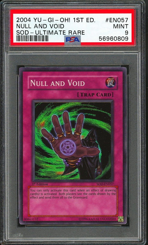 PSA 9 - 2004 YU-GI-OH! SOUL OF DUELIST NULL  AND VOID - ULTIMATE RARE 1ST ED SOD