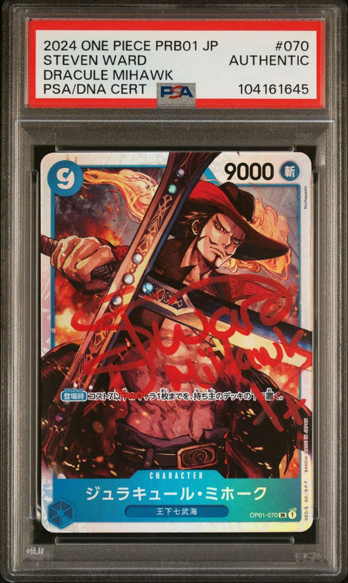 PSA AUTH - 2024 ONE PIECE JAPANESE PRB01 - 070 DRACULE MIHAWK STEVEN JOHN WARD