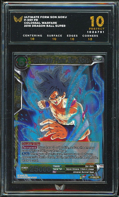 ARK 10 PERFECT - 2018 Colossal Warfare DBS Ultimate Form Son Goku P-059 PR