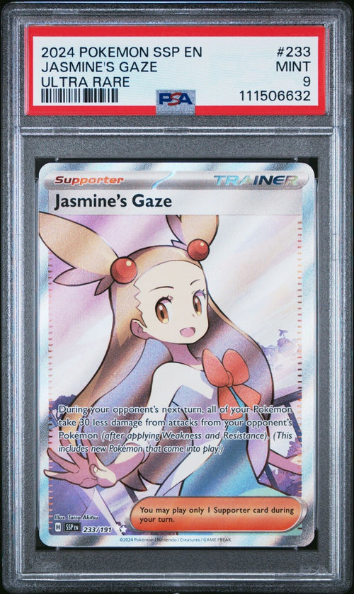 PSA 9 - 2024 POKEMON SSP EN-SURGING SPARKS 233 JASMINE'S GAZE ULTRA RARE