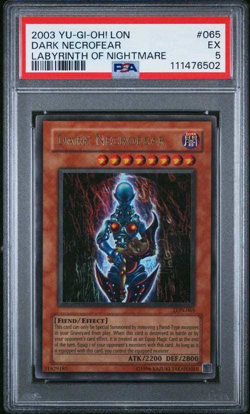 PSA 5 - 2003 YU-GI-OH! LON-LABYRINTH OF NIGHTMARE 065 DARK NECROFEAR