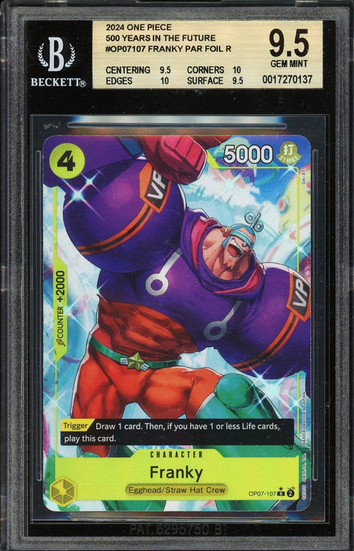 BGS 9.5 - 2024 ONE PIECE 500 YEARS IN THE FUTURE - FRANKY PAR FOIL OP07-107