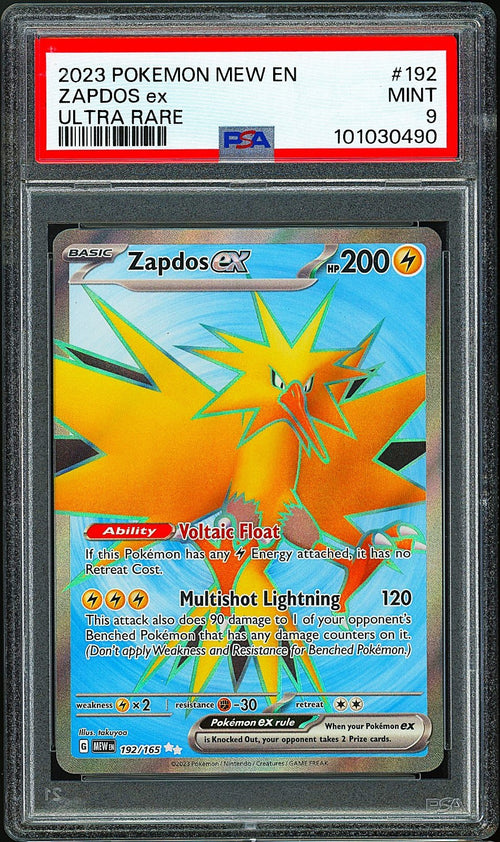 PSA 9 - POKEMON MEW EN 151- ZAPDOS EX - ULTRA RARE #192