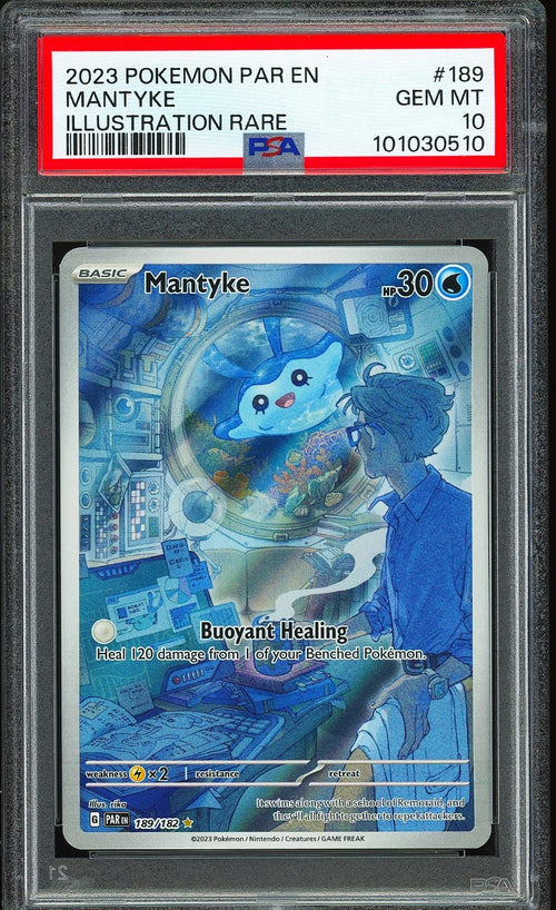 PSA 10 - 2023 POKEMON PARADOX RIFT - MANTYKE - ILLUSTRATION RARE #189