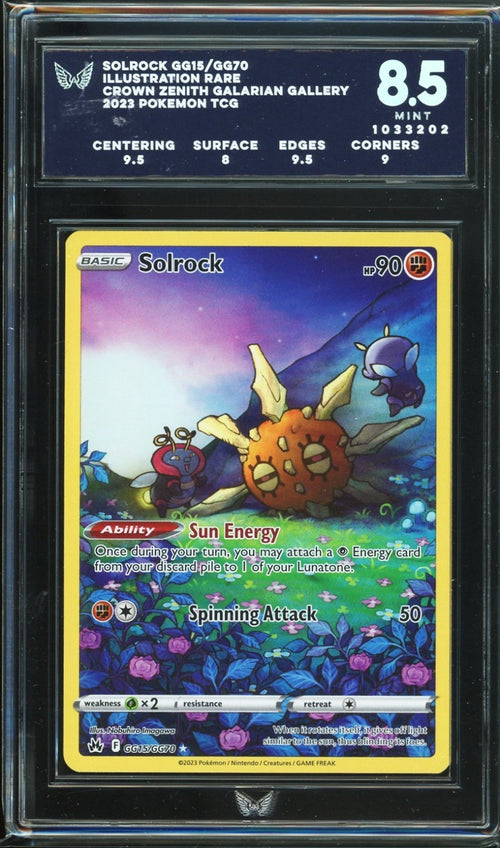 ARK 8.5 - 2023 Crown Zenith Galarian Pokemon TCG Solrock GG15 Illustratiion Rare