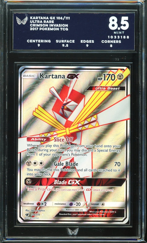 ARK 8.5 - 2017 Crimson Invasion Pokemon TCG Kartana GX 106 Ultra Rare