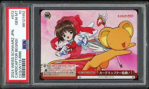 PSA 10 - 2024 WEISS SCHWARZ JPN CARDCAPTOR SAKURA  072 CARDCAPTOR BEGINS! RRR