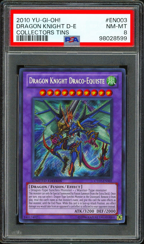 PSA 8 - 2010 YU-GI-OH! COLLECTORS TINS EN003 DRAGON KNIGHT DRACO-EQUISTE