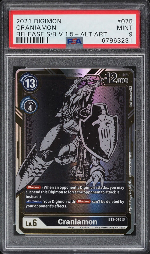 PSA 9 MINT 2021 Digimon Release Special Booster Ver.1.5 Alt. Art Craniamon #75