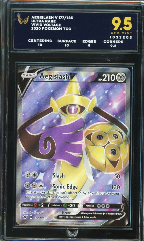 ARK 9.5 - 2020 Vivid Voltage Pokémon TCG Aegislash V 177 Ultra Rare