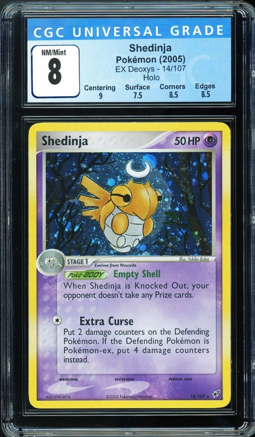 CGC 8 NM-MINT 2005 Pokemon EX Deoxys - Shedinja - Holo #14