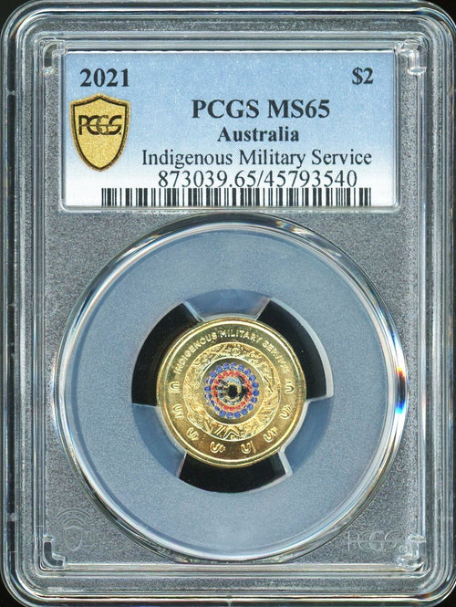 PCGS MS65 - 2021 Australia Indigenous Military Service $2 Coin