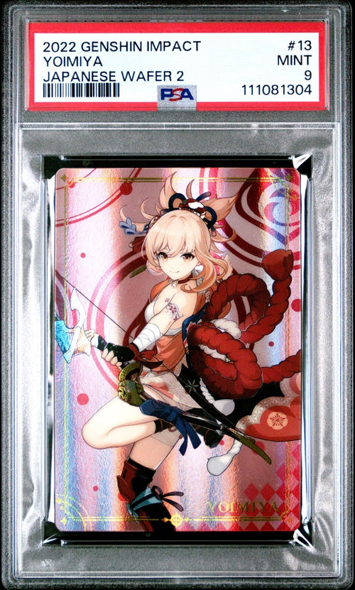 PSA 9 - 2022 GENSHIN IMPACT JAPANESE WAFER CARDS 2 13 YOIMIYA