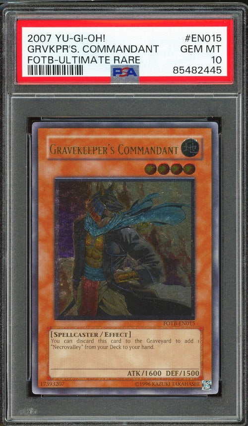 PSA 10 - 2007 YU-GI-OH! FORCE OF THE BREAKER - GRAVEKEEPER'S COMMANDANT EN015