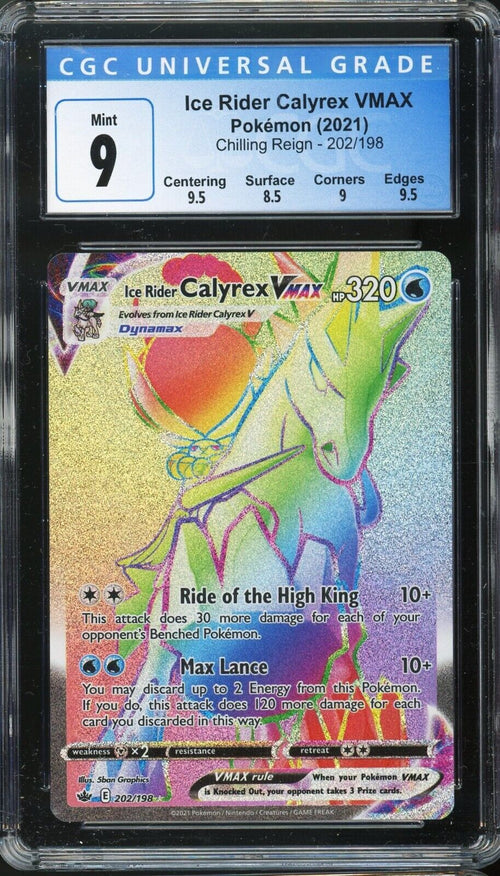 CGC 9 MINT 2021 Pokemon Chilling Reign - Ice Rider Calyrex VMAX Secret #202