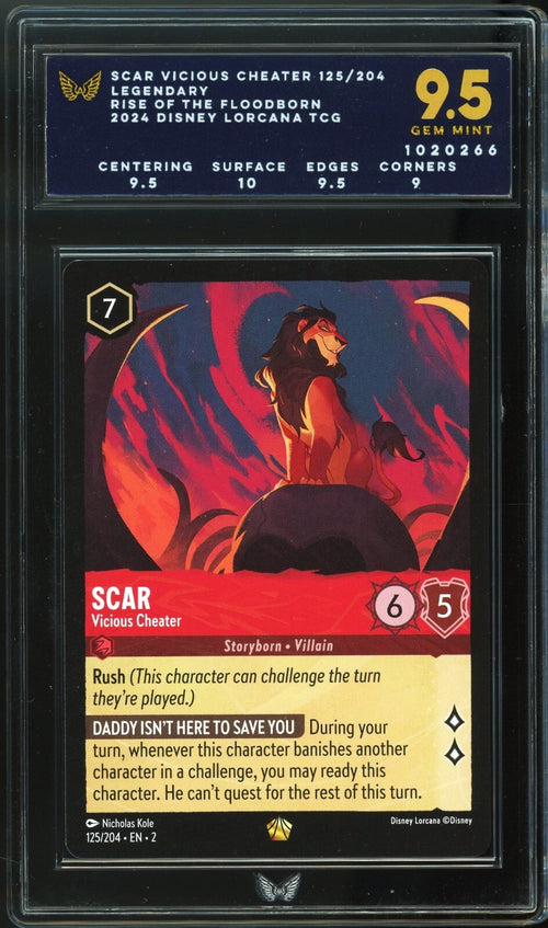 ARK 9.5 - 2024 Rise of the Floodborn Disney Lorcana TCG Scar Vicious Cheater 125