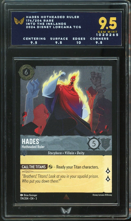 ARK 9.5 - 2024 Into The Inklands Disney Lorcana TCG Hades 174 R COLD FOIL