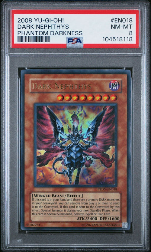PSA 8 - 2008 YU-GI-OH! PTDN-PHANTOM DARKNESS EN018 DARK NEPHTHYS
