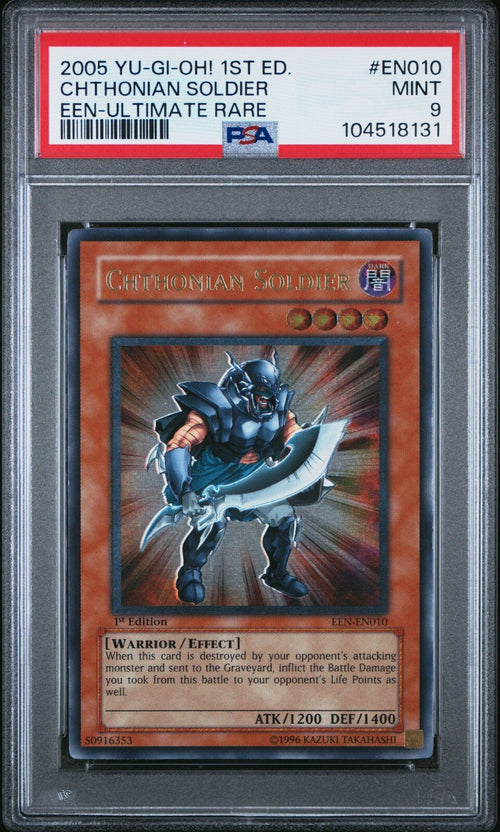 PSA 9 - 2005 YU-GI-OH! ELEMENTAL ENERGY 1ST EDITION EN010 CHTHONIAN SOLDIER ULTI