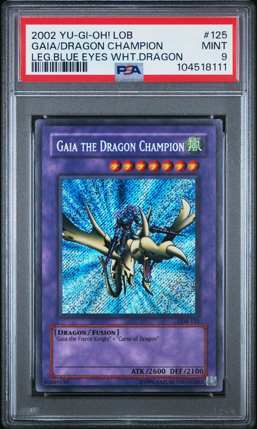 PSA 9 - 2002 YU-GI-OH! LOB-125 GAIA THE DRAGON CHAMPION