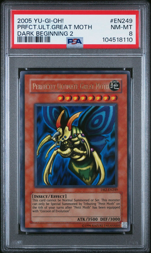 PSA 8 - 2005 YU-GI-OH! DARK BEGINNING 2 EN249 PERFECTLY ULTIMATE GREAT MOTH