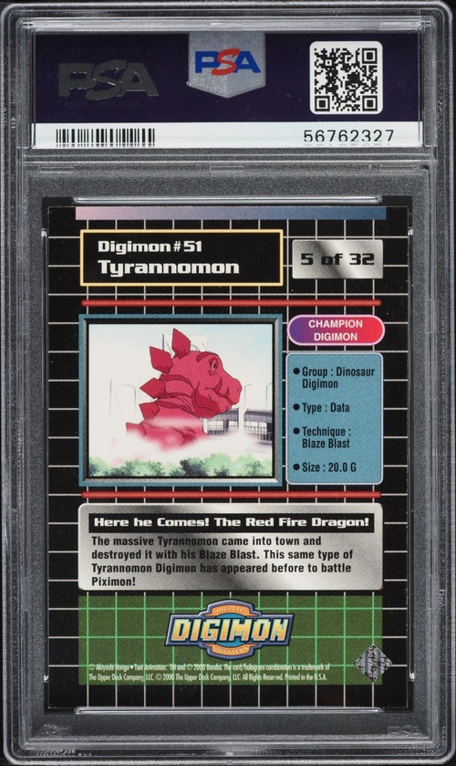 PSA 7 - 2000 Digimon Series 2 Silver Tyrannomon #5
