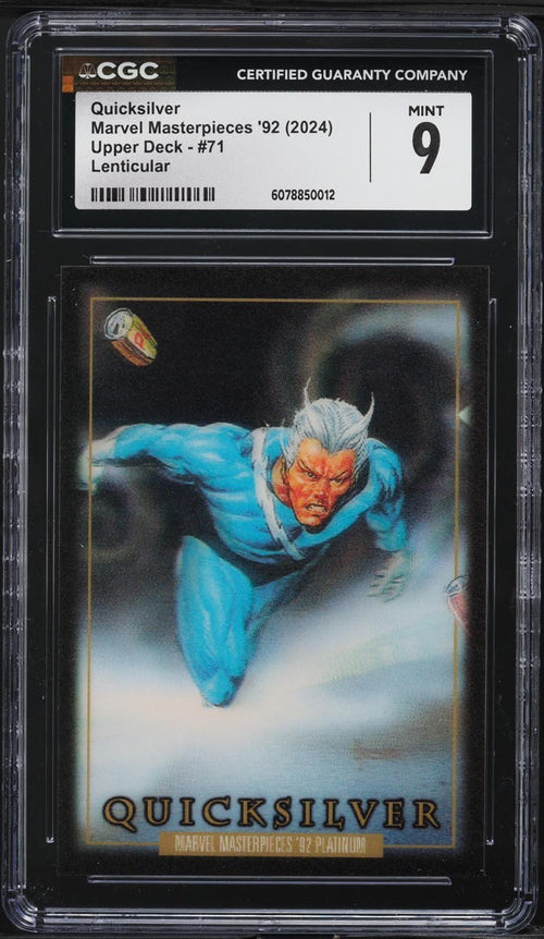 CGC 9 - 2024 Upper Deck Marvel Masterpieces '92 Platinum Lenticular Quicksilver