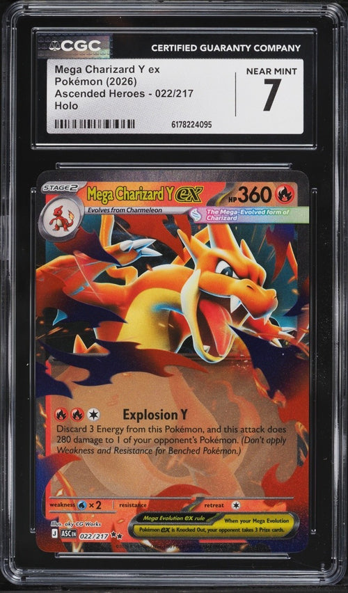 CGC 7 - 2026 Pokemon Mega Evolution Ascended Heroes Holo Mega Charizard Y Ex #22