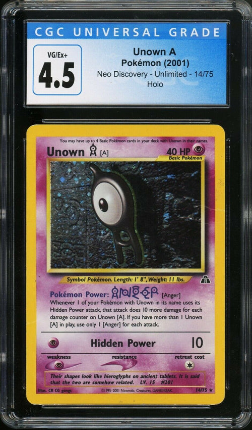 CGC 4.5 EX+ 2001 Pokemon Neo Discovery - Unlimited - Holo #14