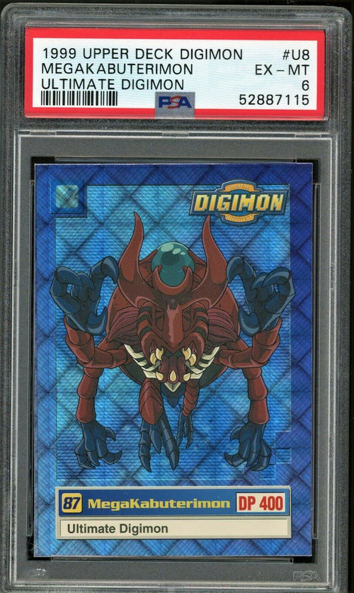 PSA 6 EX-MT 1999 Upper Deck - Digimon - Megakabuterimon - Ultimate Digimon #U8