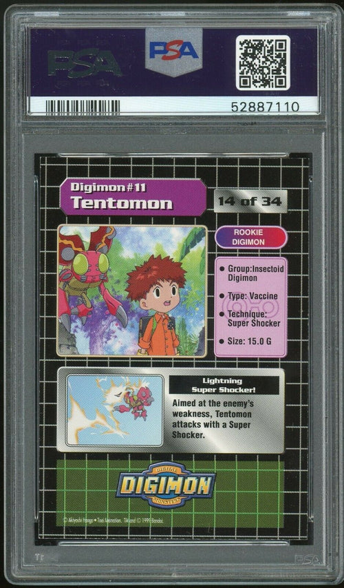 PSA 8 NM-MT 1999 Upper Deck Digimon - Tentomon - #14