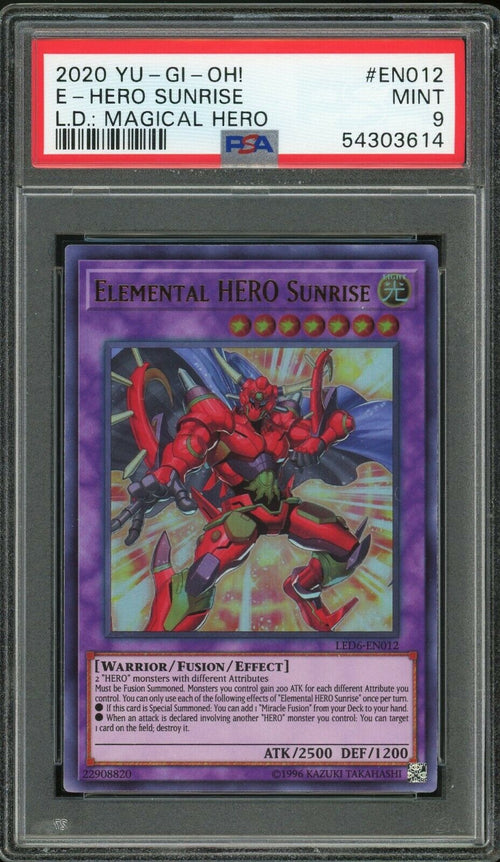 PSA 9 MINT 2020 Yu-Gi-Oh! Elemental HERO Sunrise Legendary Duelist Magical Hero