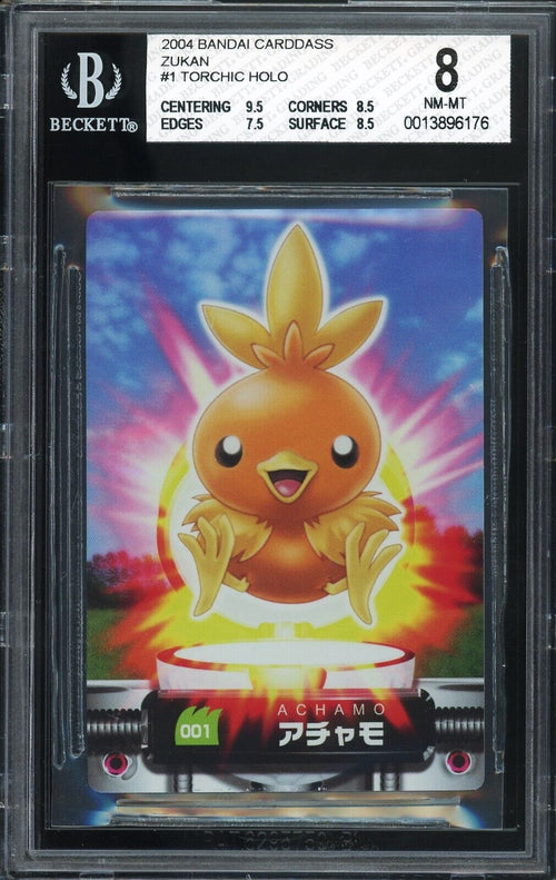 BGS 8 NM-MT 2004 Pokemon Bandai Carddass Zukan - Torchic - Holo #1