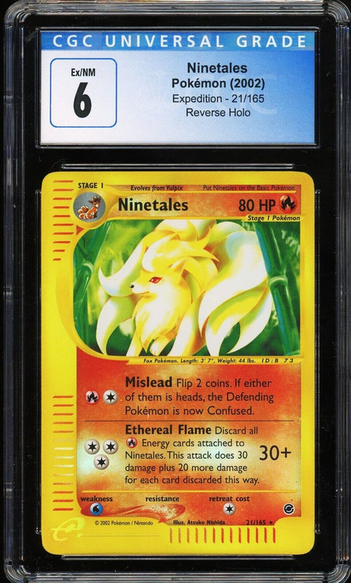 CGC 6 EX-NM 2002 Pokemon - Ninetales - Expedition - Reverse Holo #21