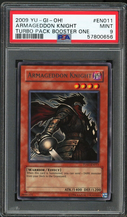 PSA 9 MINT 2009 Yu-Gi-Oh! Turbo Pack Booster - Armageddon Knight TU01-EN011