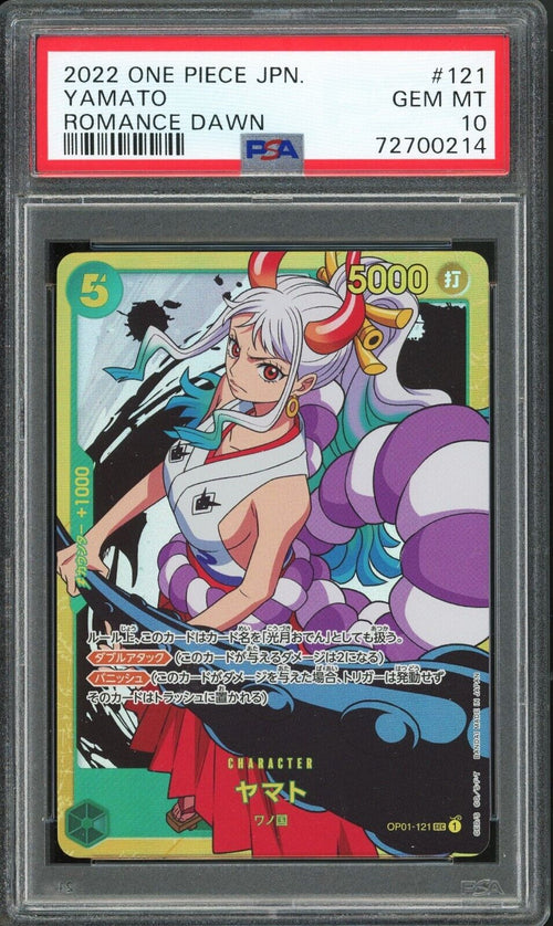PSA 10 GEM MT 2022 One Piece Japanese - Yamato - Romance Dawn #121