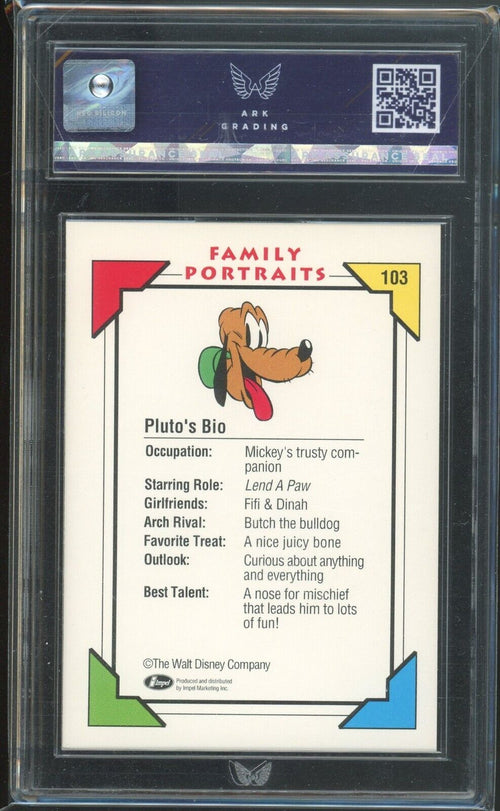 ARK 8.5 MINT 1991 Impel Disney - Family Portraits - Pluto #103