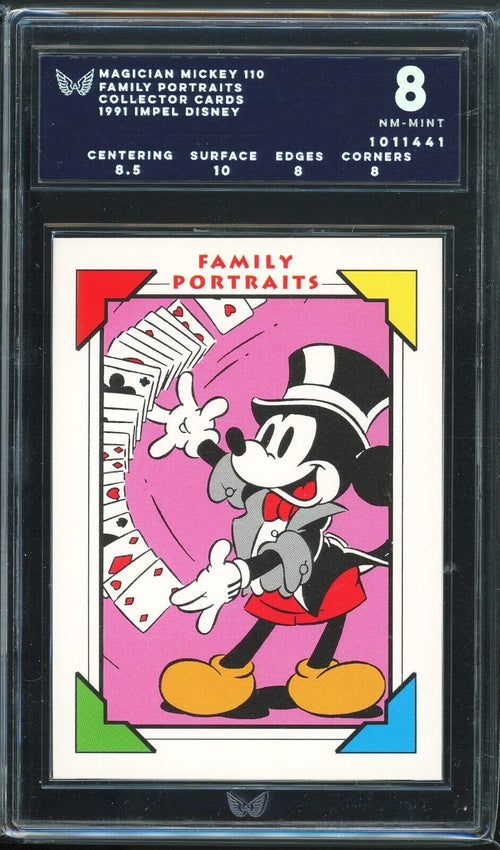 ARK 8 NM-MINT 1991 Impel Disney - Family Portraits - Magician Mickey 110