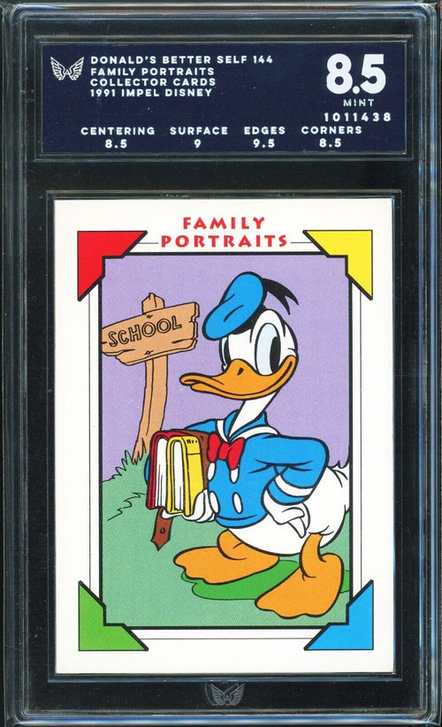 ARK 8.5 MINT 1991 Impel Disney - Family Porrtaits - Donald's Better Self #144