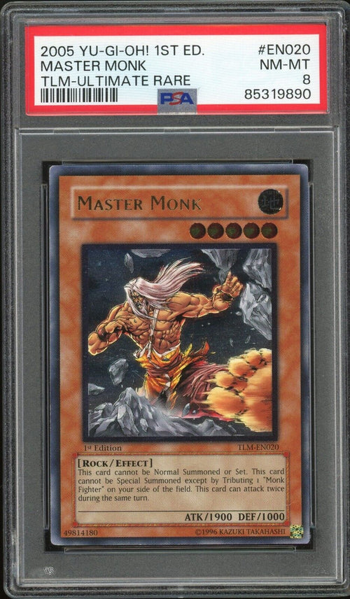 PSA 8 NM-MT 2005 Yu-Gi-Oh! The Lost Millenium Master Monk TLM-EN020 Ult. Rare